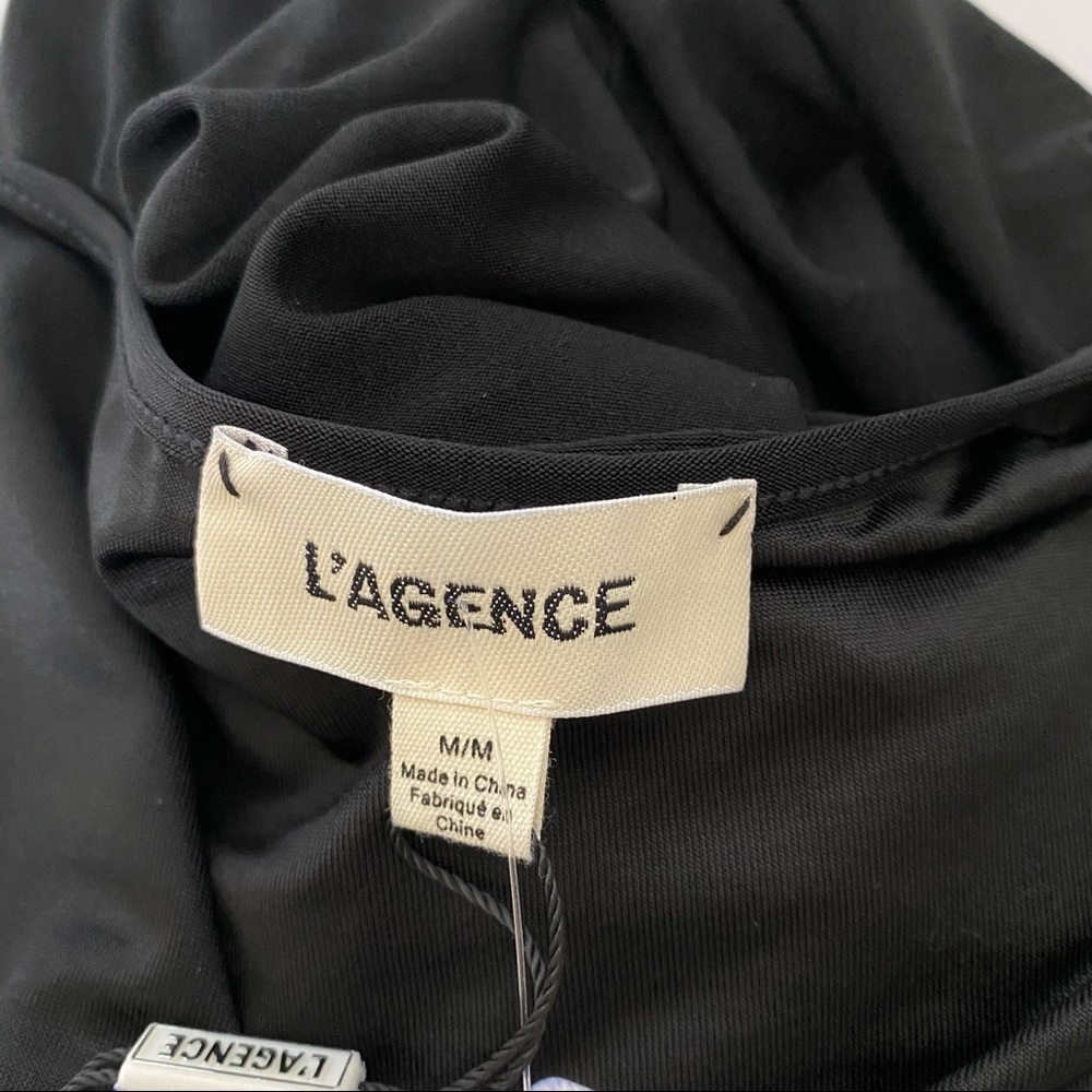 L’AGENCE Tate Sleeveless Wrap Dress in Black Size Medium NWT - Picture 8 of 14